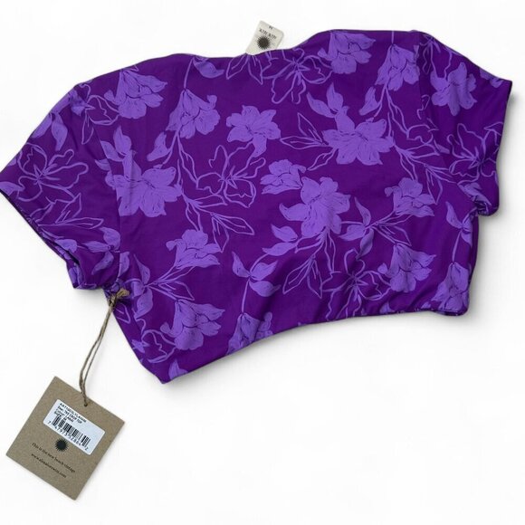 Aloe Women's Purple Floral Reversible 2 Piece Bikini - Top (M), Bottoms (S) NWT - Picture 6 of 10